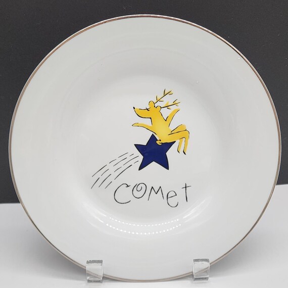 Pottery Barn Reindeer Salad Plate Comet 8.5 Etsy UK