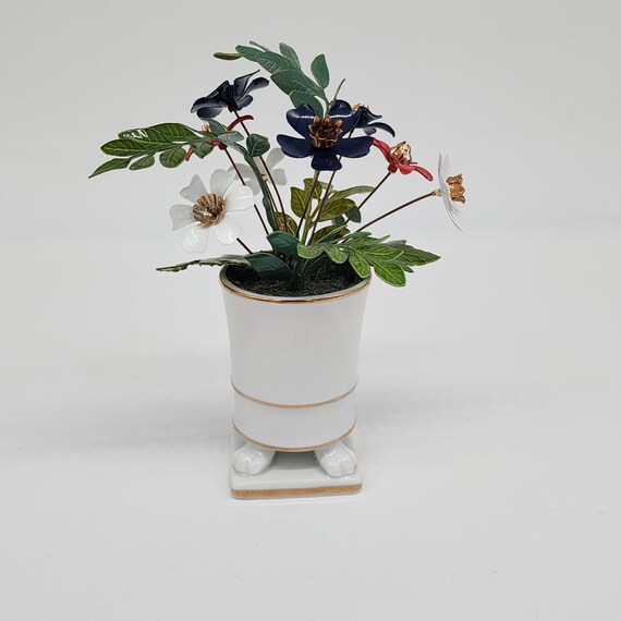 Ted Arnold Porcelain Mini Vase With Metal Enamel … - image 5