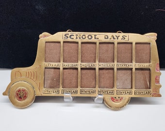 Vintage Penco Brass School House Picture Frame School Years Painted Wheels