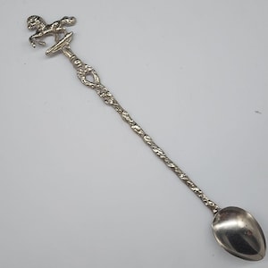 Decorative Silver Plated Italian Figural Spoon With Prancing Horse Handle Design
