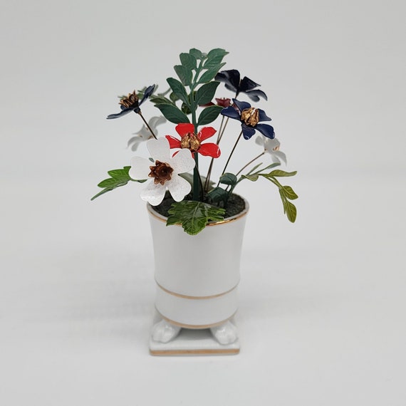 Ted Arnold Porcelain Mini Vase With Metal Enamel … - image 4