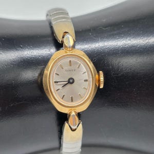 Vintage Timex Womens Two-tone Stretch Band Watch Wind up  display picture 1