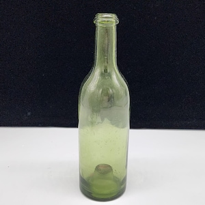 Vintage Ricard Green Glass Wine Bottle 10&quot;