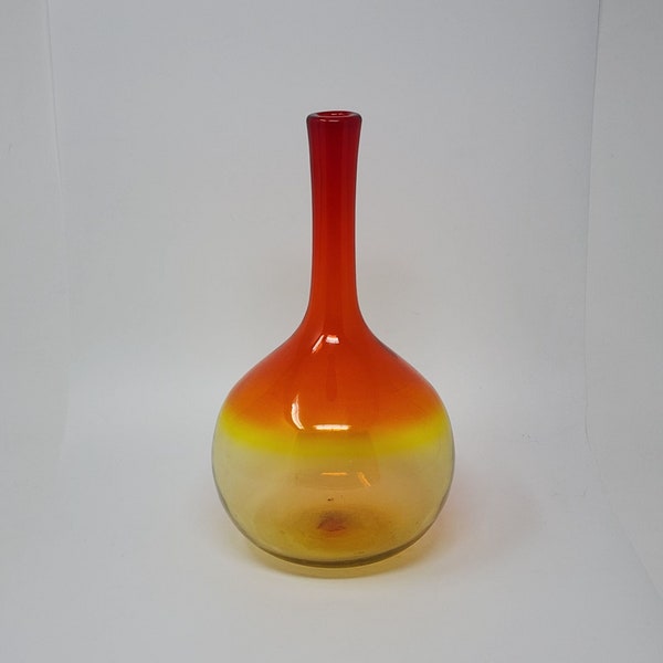 Orange Blenko Vase Etsy
