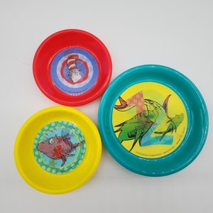 Dr. Seuss 3D Child Plate and Bowl 4 Plates 6 Plates 2014 Vintage