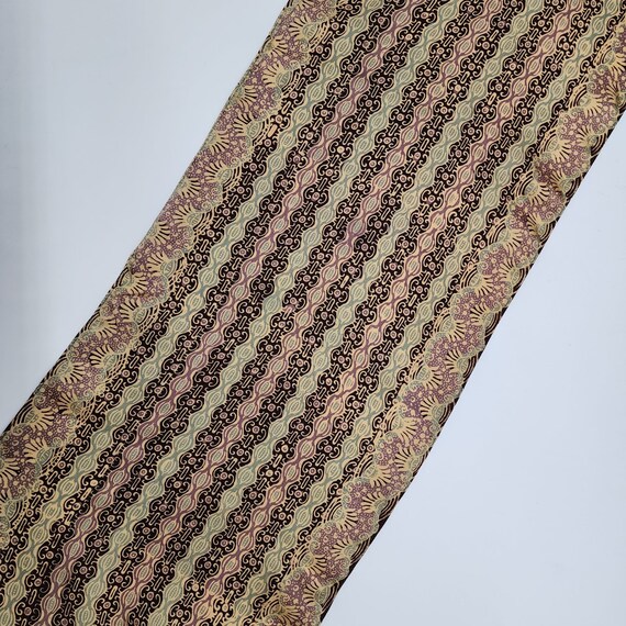 Batik Keris Indonesian Scarf Rectangle Silk Brown… - image 4
