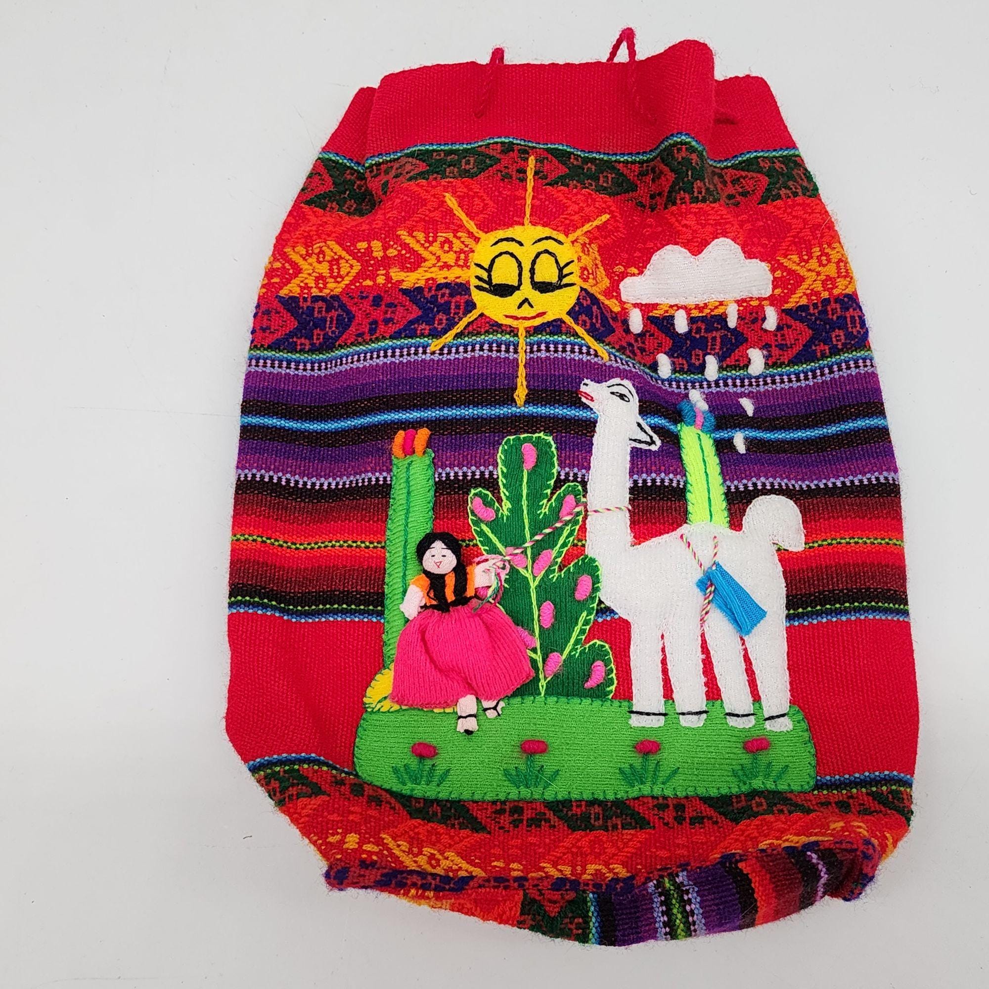 Woven knit colorful llama design fabric backpack Stephen Joseph Llama Quilted Backpack - Stitch Sensations main image 4