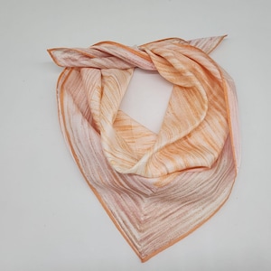 Vintage Glentex Acetate Scarf With Pink & Orange Stripes