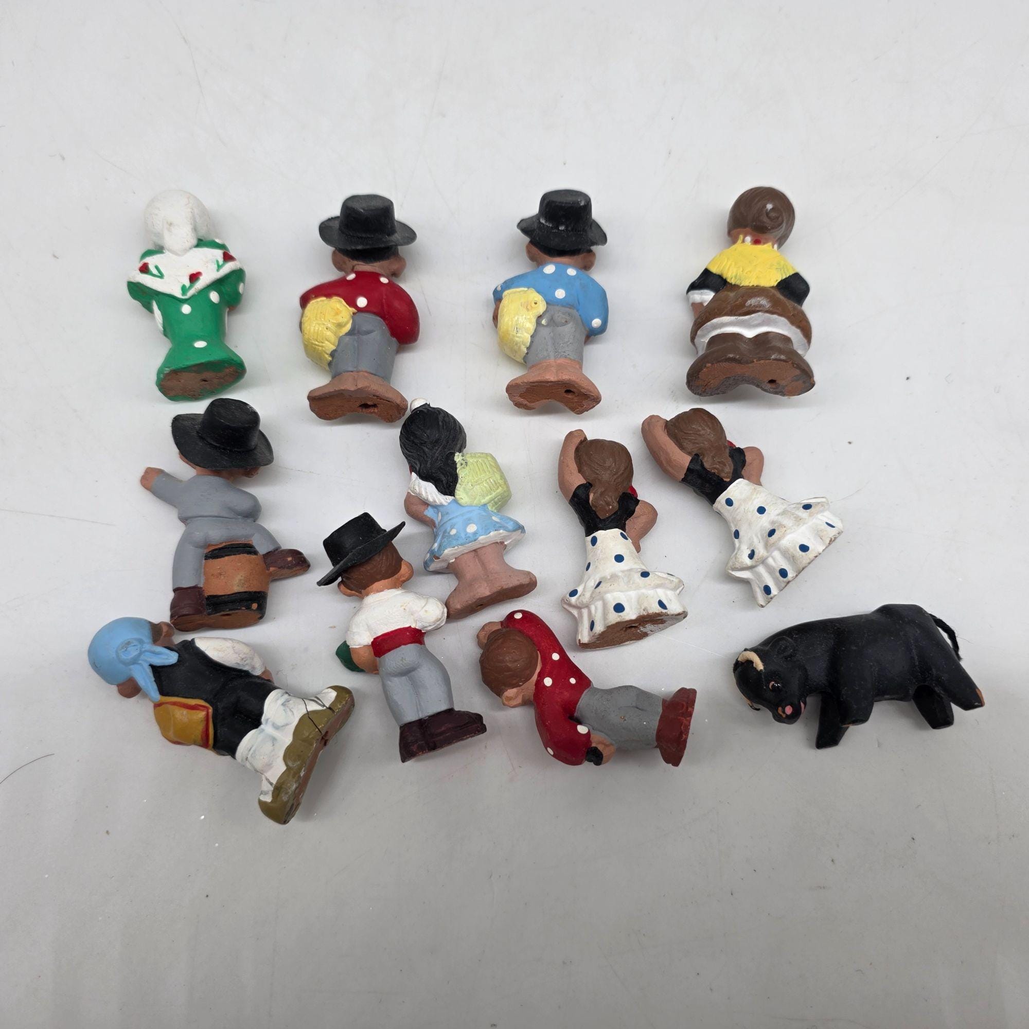 LOT DE 9 Anciennes figurines en terre cuite  LA FANFARE  EUR 40,00
