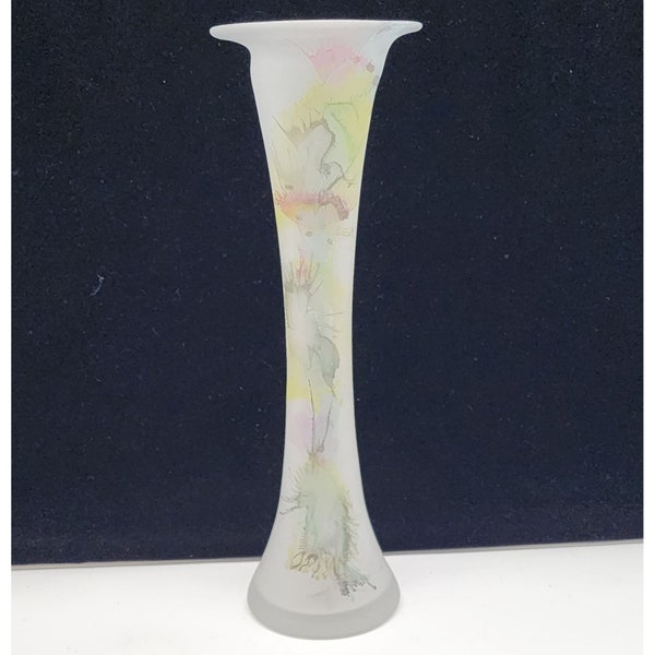 Vintage Art Glass Handgeschilderde aquarel matglas 12,5" stijl van Ambiente Zwiesel