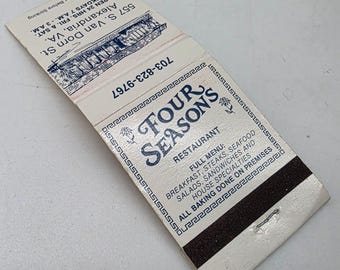 Vintage Four Seasons Restaurant Matchbook Alexandria VA Advertising Collectible