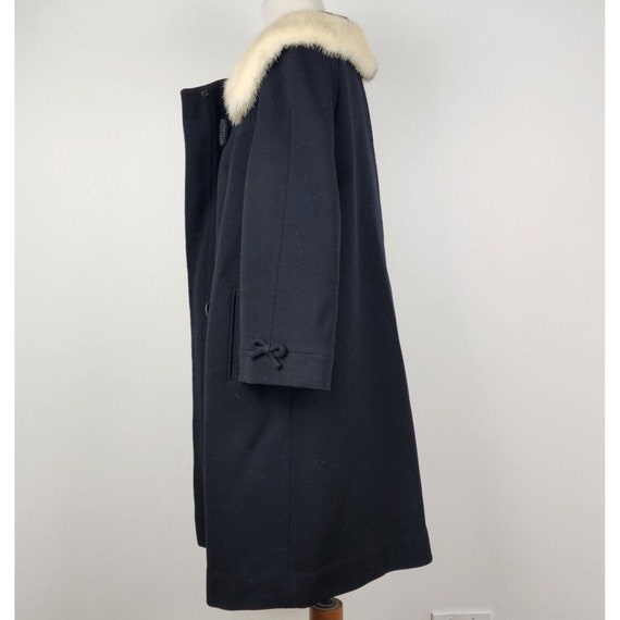 Vintage Union Label Wool Jacket Black Knee Length… - image 6