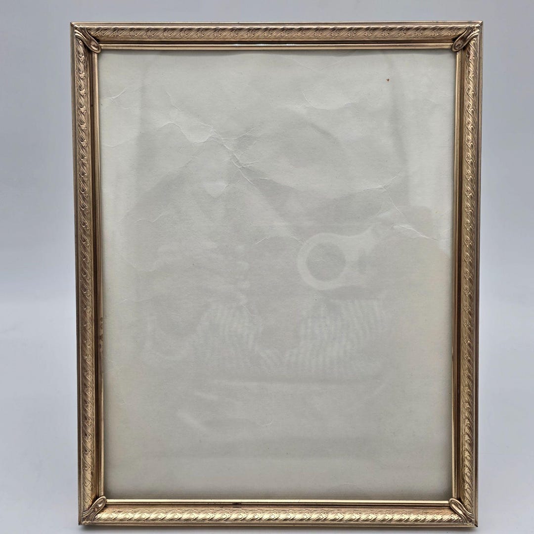 Vintage Gold Tone Metal Picture Frame 8x10 Applied Corners - Etsy