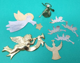 Brass Metal Angel Cherub Ornament Lot of 8 vintage
