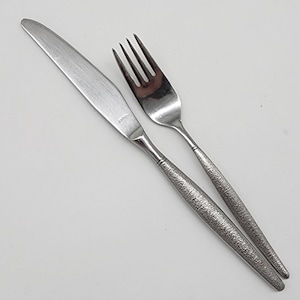 Vintage AAlborg & Classic Stainless Flatware Set Knife Fork Textured Handle