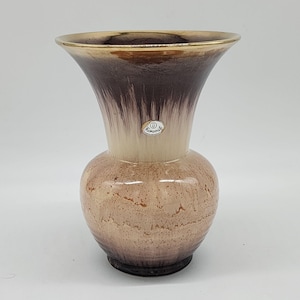 Vintage U Keramik West Germany Ceramic Vase With Ombre Brown & Beige Glaze