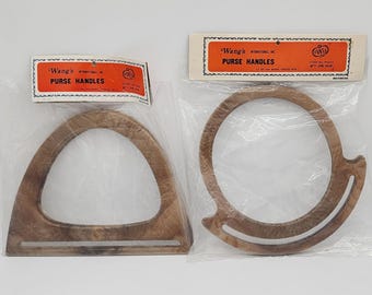 Asas para bolsos y monederos de Wang's, de plástico Bobo, década de 1970, efecto mármol, de VTG Craft Supplies