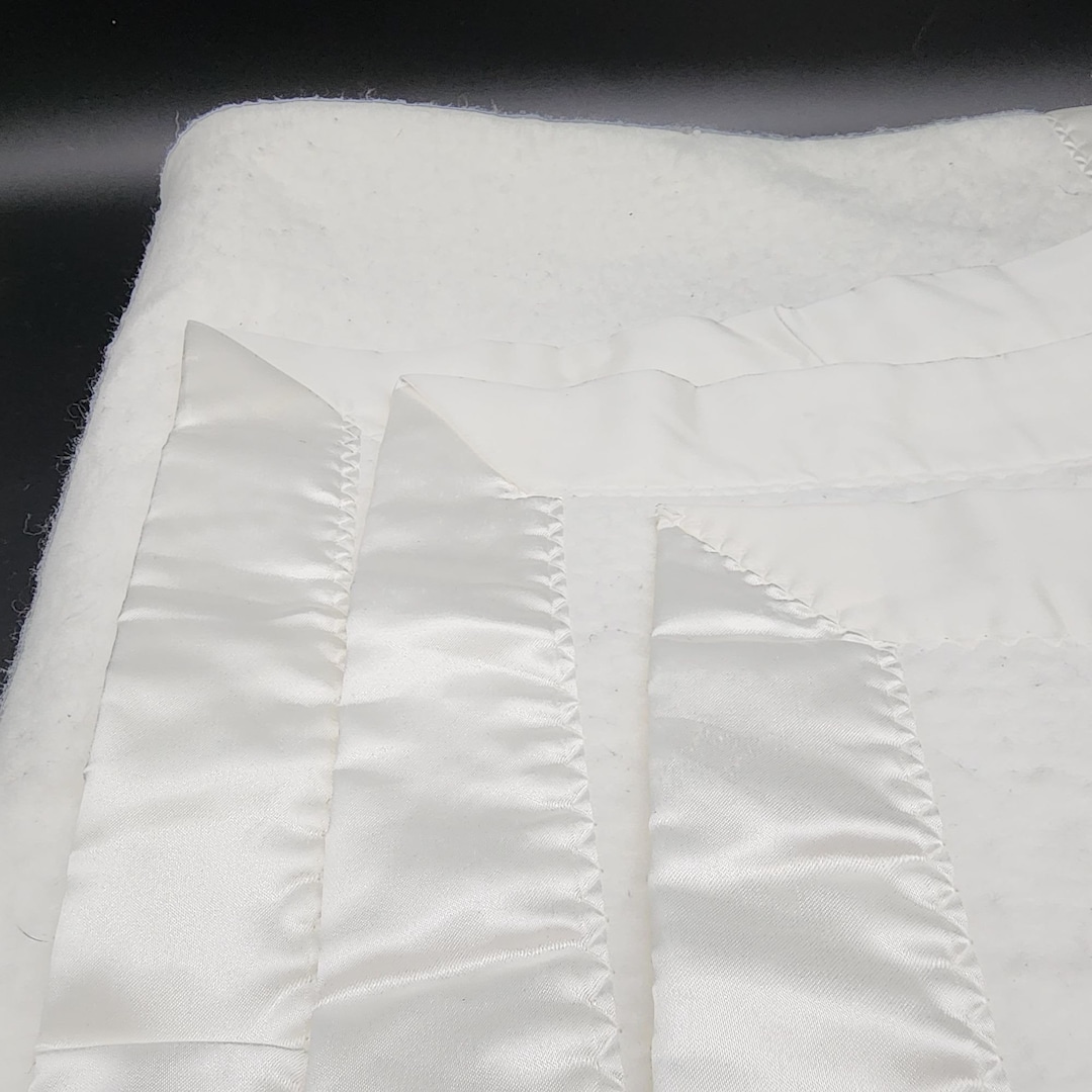Satin Border Acrylic Baby Blanket White by Royal Heir Etsy