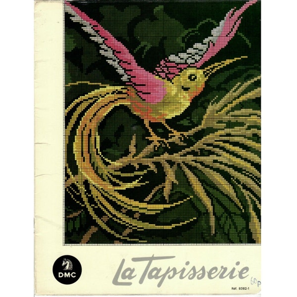 Tapestry Pattern Bird & Poinsettia Booklet #8382 1 In French DMC La Tapisserie