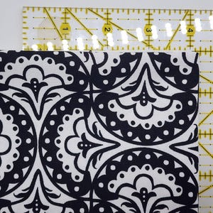 Black & White Damask Fabric By Studio Fabrics 100% Cotton 18.5&quot;x22&quot; Sewing Crafting Material