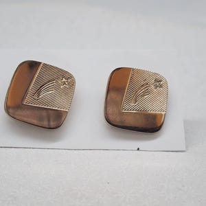Boutons de manchette carrés étoile filante dorés pour homme