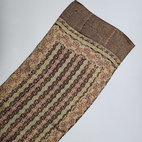 Batik Keris Indonesian Scarf Rectangle Silk Brown… - image 5