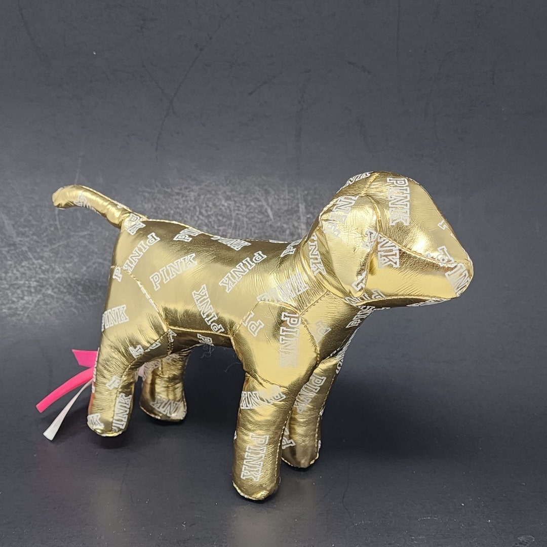 Victoria Secret Dog Plush Metallic Gold Vintage 6 Etsy
