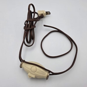 Vintage Plug-In Electrical Cord With Inline On/Off Switch Brown & Ivory UL Listed