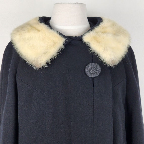 Vintage Union Label Wool Jacket Black Knee Length… - image 7