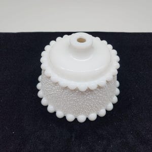 Vintage Hobnail Milk Glass Lamp Base or Spacer Retro Decor
