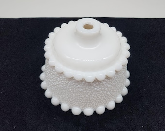 Vintage Hobnail Milk Glass Lamp Base or Spacer Retro Decor