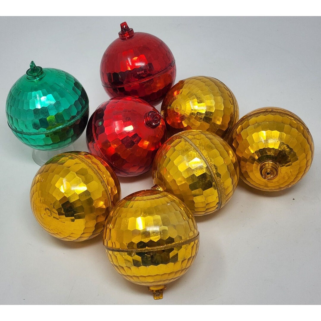 Faceted Disco Ball Ornament Yellow Green Red Lot of 8 Vintage Etsy