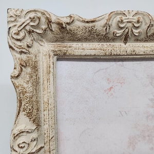 Vintage Ornate Baroque Style Gold Ivory Picture Photo Frame Distressed 4X5 #2