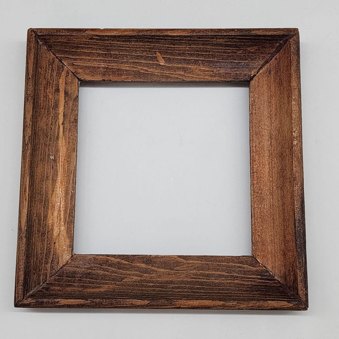 Vintage Rustic Oak Wood Square Picture Frame 6x6 for Home Décor - Etsy