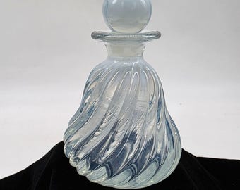 Frasco de perfume vintage MCM Murano Archimede Seguso azul opalescente