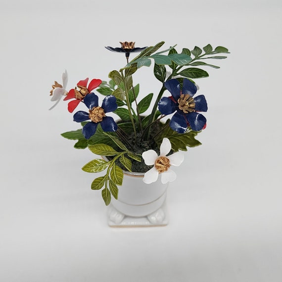 Ted Arnold Porcelain Mini Vase With Metal Enamel … - image 3