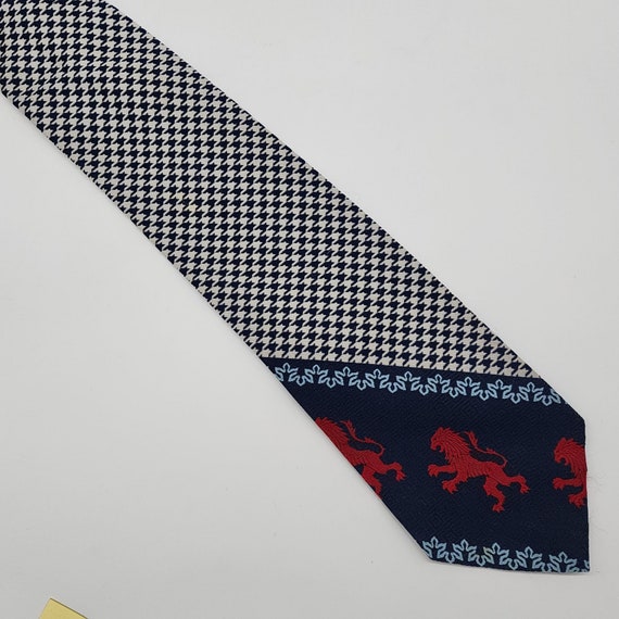 Hanny's Necktie Houndstoot Stripe Lion Polyester … - image 2