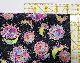 Laurel Birch Celestial Magic Sun & Moon Cotton Quilting Fabric 21"x18"