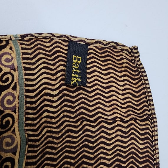 Batik Keris Indonesian Scarf Rectangle Silk Brown… - image 6