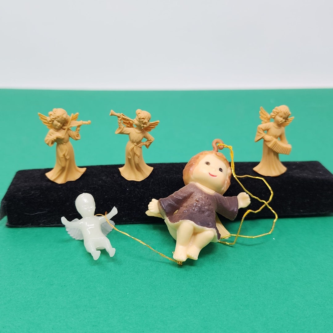 Miniature Angel Figure Figurines Lot of 5 Glow in the Dark and Plastic VTG Etsy
