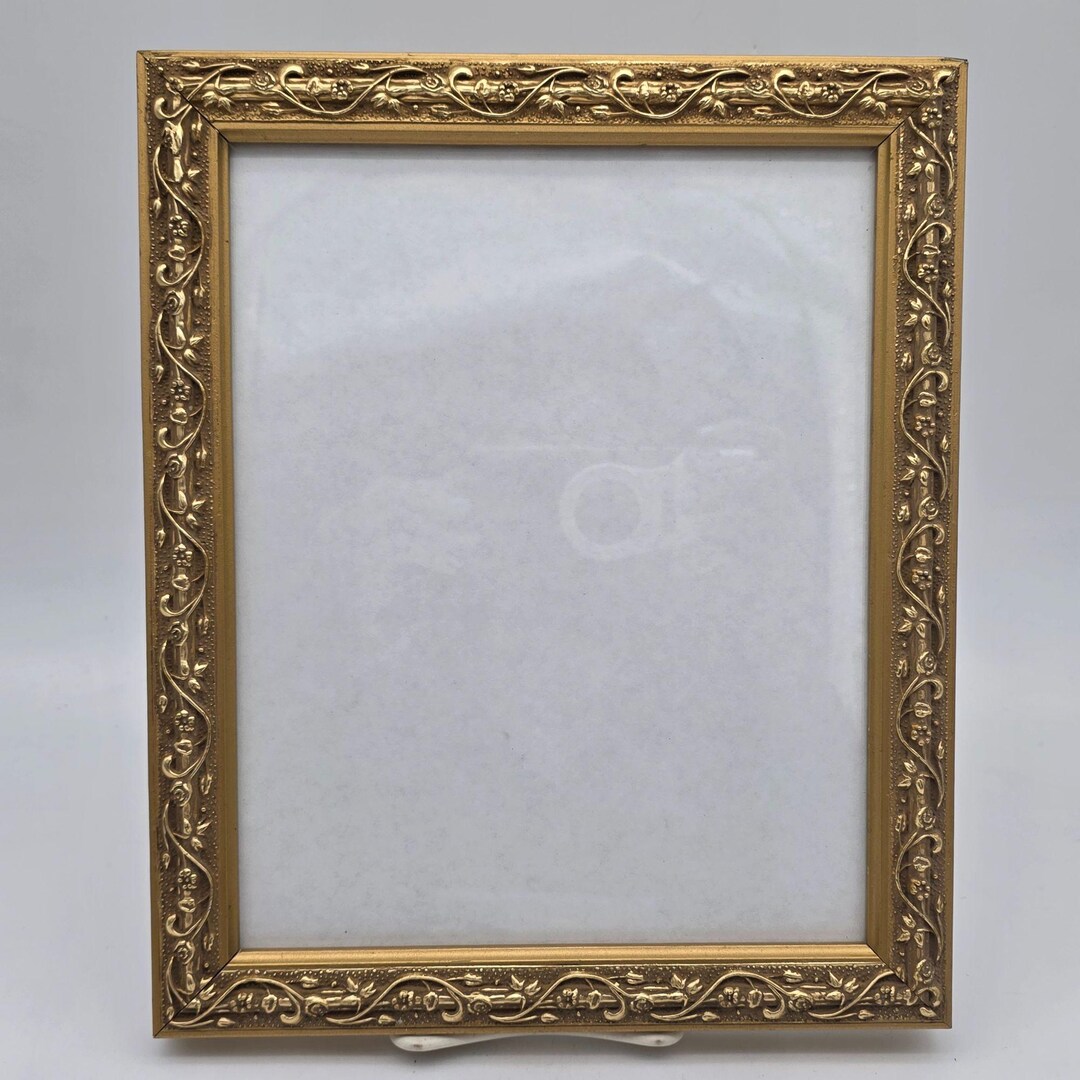 Antique Style Ornate Wood Gold Picture Frame Floral Details 8" X 10" - Etsy