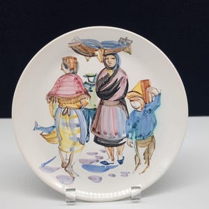Vintage Secla Portugal Hand-Painted Plate Signed M.A. Steel #P670-A-DE-83