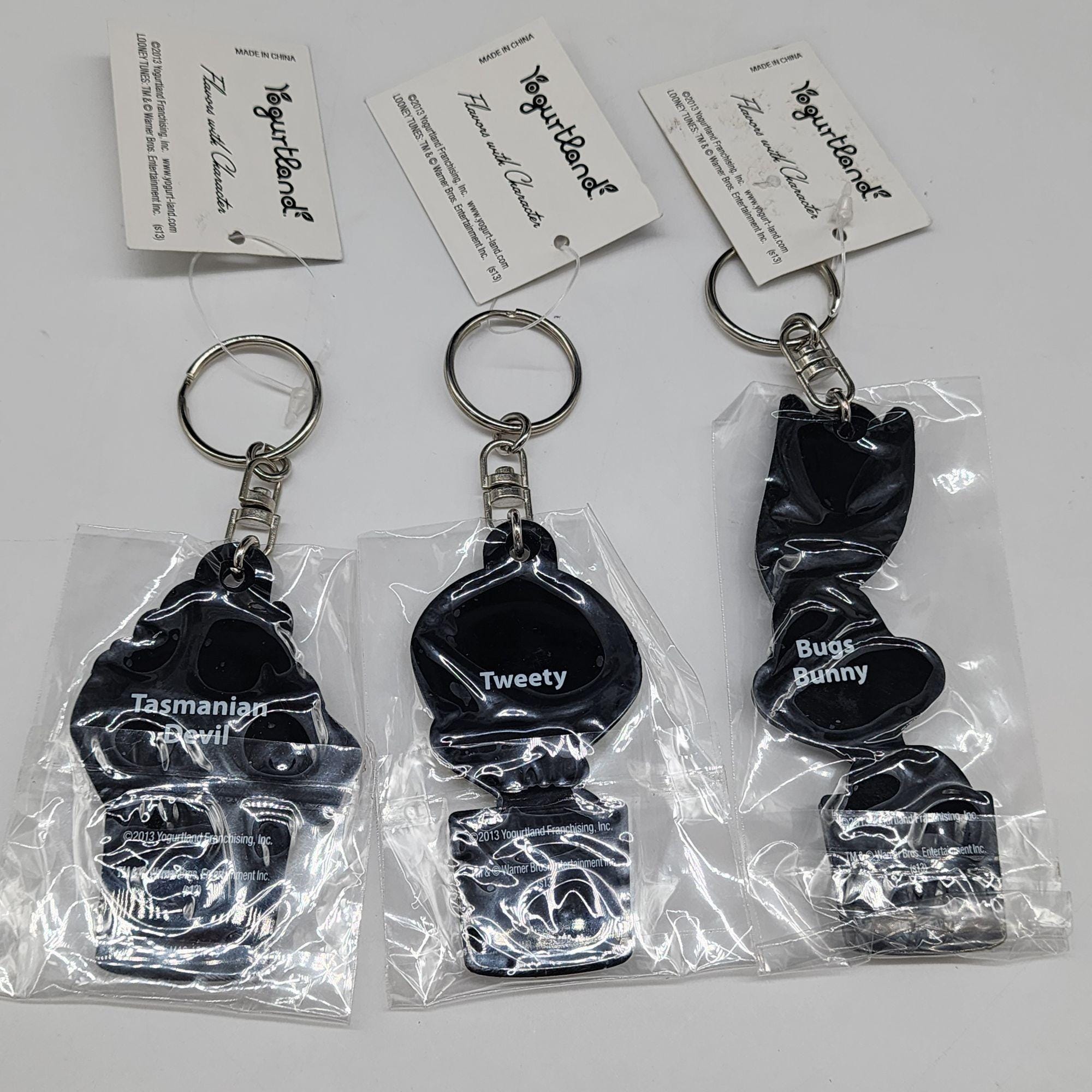 Yogurtland Looney Tunes Keychains Featuring Bugs Bunny Tweety