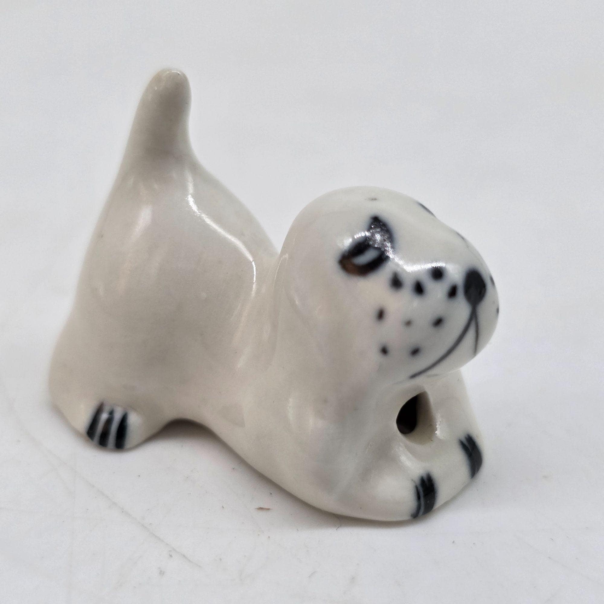陶器製犬の置物 青と白 1インチ 装飾コレクション用彫像 - Etsy 日本