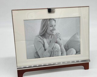 Cornice Portafoto Fatta A Mano Motivo Tribale Nero – 13x17 Cm – Dipinta In Legno E Intarsio Osso – Decorazione Da Tavolo O Parete