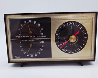 Vintage Taylor Weather Station With Temperature Humidity & Barometer Display