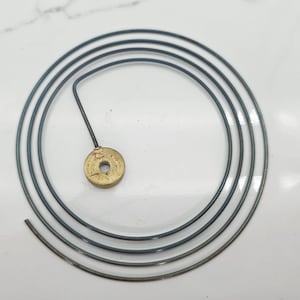 Vintage Clock Spring With Brass Center Replacement Part For Clock Repair 3-7/8"