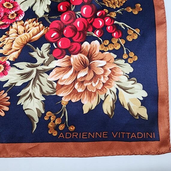 Floral Grapes Silk Rectangle Scarf Adrienne Vitta… - image 6