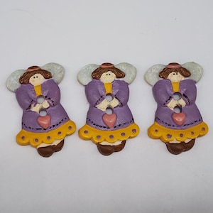 Vintage Angel Buttons Artisanat couture embellissements Quilting Lot de 3 DM 02