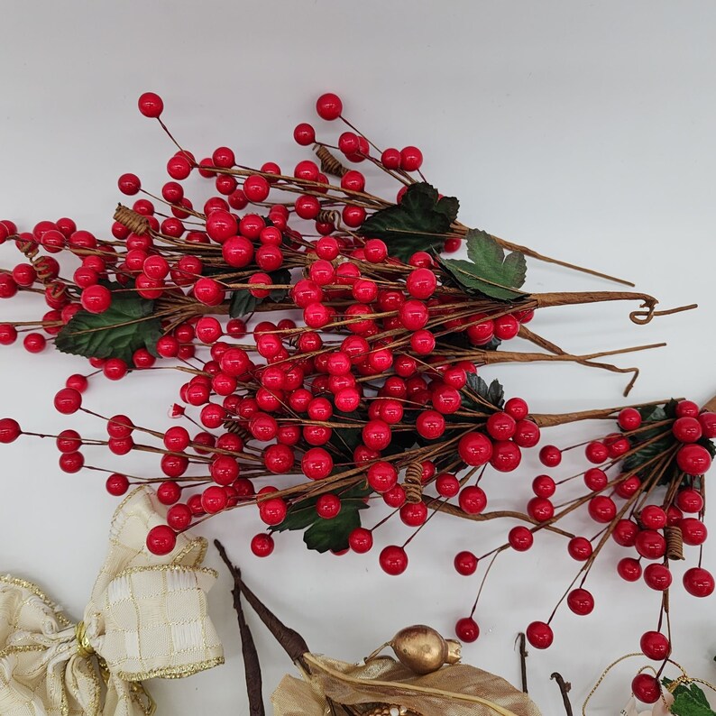 Lot of Christmas Floral Picks and Sprays Garland Decoration Vintage Etsy